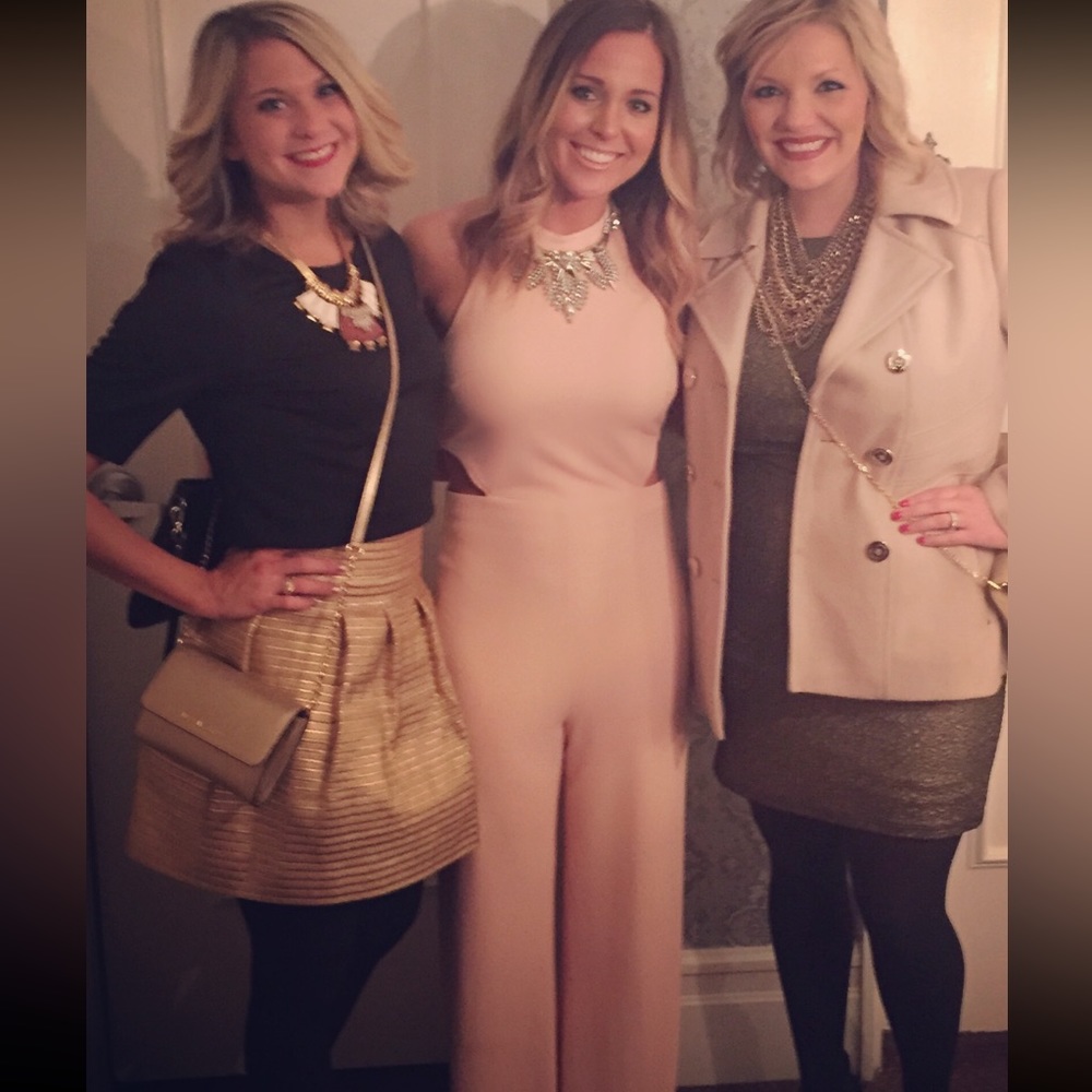 Pink jumpsuit with side cut outs